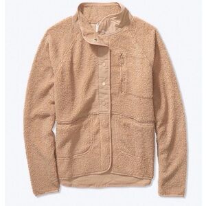 VS Pink Tan Sherpa Snap-Front Jacket